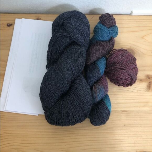 Zombie Yarns Wine Not Shawl Two (yarn and pattern) Knitting Wool Gray Multicolor - Picture 2 of 6